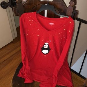 Christmas stretchy long sleeve graphic tee